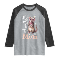 Ferret Mom Life Raglan Shirt Funny Cute Polecat Ferret Lover