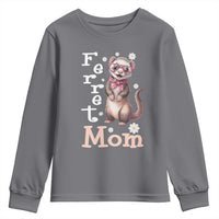 Ferret Mom Life Youth Sweatshirt Funny Cute Polecat Ferret Lover