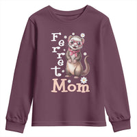 Ferret Mom Life Youth Sweatshirt Funny Cute Polecat Ferret Lover