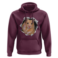 Funny Curious Hamster Peeking Through A Cracked Wall Meme Hoodie