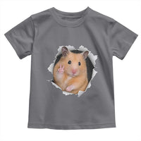 Funny Curious Hamster Peeking Through A Cracked Wall Meme Toddler T Shirt
