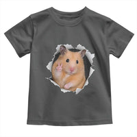 Funny Curious Hamster Peeking Through A Cracked Wall Meme Toddler T Shirt