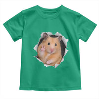 Funny Curious Hamster Peeking Through A Cracked Wall Meme Toddler T Shirt