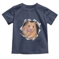 Funny Curious Hamster Peeking Through A Cracked Wall Meme Toddler T Shirt