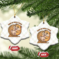 Funny Hamster This Is How I Roll Ceramic Ornament Cute Rodent Wheel Meme
