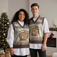 Funny Hamster This Is How I Roll V-Neck Knit Sweater Vest Cute Rodent Wheel Meme