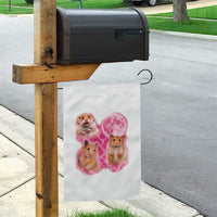 Three Hamsters Retro Graphic Garden Flag Small Pet Lover Gift Idea