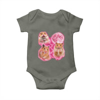 Three Hamsters Retro Graphic Baby Onesie Small Pet Lover Gift Idea