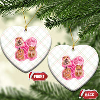 Three Hamsters Retro Graphic Ceramic Ornament Small Pet Lover Gift Idea