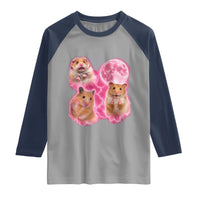 Three Hamsters Retro Graphic Raglan Shirt Small Pet Lover Gift Idea
