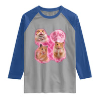Three Hamsters Retro Graphic Raglan Shirt Small Pet Lover Gift Idea