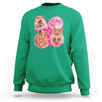 Three Hamsters Retro Graphic Sweatshirt Small Pet Lover Gift Idea