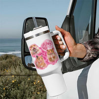 Three Hamsters Retro Graphic Tumbler With Handle Small Pet Lover Gift Idea