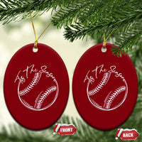 Aesthetic Tis The Season Baseball Graphic Ceramic Ornament Sports Fan Gift