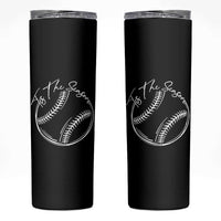Aesthetic Tis The Season Baseball Graphic Skinny Tumbler Sports Fan Gift