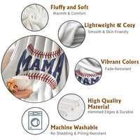 Game Day Baseball Mama Throw Blanket Proud Mom Gift