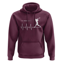 Baseball Heartbeat Line Hoodie Vintage Sports Lover Gift