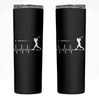 Baseball Heartbeat Line Skinny Tumbler Vintage Sports Lover Gift