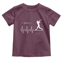 Baseball Heartbeat Line Toddler T Shirt Vintage Sports Lover Gift