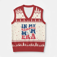 In My Baseball Mom Era V-Neck Knit Sweater Vest Game Day Sports Mom