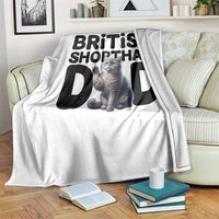 Proud British Shorthair Dad Throw Blanket Cute Cat Fathers Day Gift