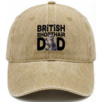 Proud British Shorthair Dad Washed Cotton Baseball Cap Cute Cat Fathers Day Gift