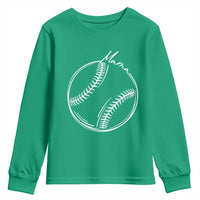 Baseball Mama Graphic Youth Sweatshirt Game Day Gift For Baseball Moms