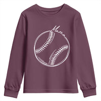Baseball Mama Graphic Youth Sweatshirt Game Day Gift For Baseball Moms
