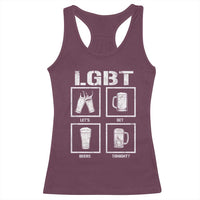 LGBT Let's Get Beers Tonight Racerback Tank Top Funny Beer Drinking