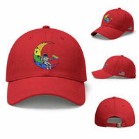 Rainbow Astronaut On The Moon LGBT Baseball Cap Spaceman Pride Month