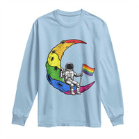 Rainbow Astronaut On The Moon LGBT Long Sleeve Shirt Spaceman Pride Month