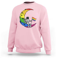 Rainbow Astronaut On The Moon LGBT Sweatshirt Spaceman Pride Month