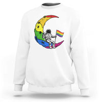 Rainbow Astronaut On The Moon LGBT Sweatshirt Spaceman Pride Month