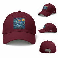 LGBTQ Rainbow Moon Astronaut Baseball Cap Starry Night Graphic