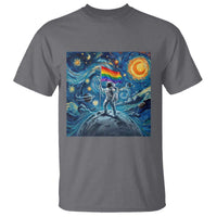 LGBTQ Rainbow Moon Astronaut T Shirt Starry Night Graphic