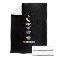 Purride Rainbow Cat Moon Cycles Throw Blanket LGBQT Pride Feline Space
