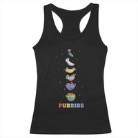 Purride Rainbow Cat Moon Cycles Racerback Tank Top LGBQT Pride Feline Space