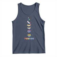 Purride Rainbow Cat Moon Cycles Tank Top LGBQT Pride Feline Space