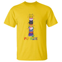 Funny Purride Stacked Cats Pride T Shirt Cute LGBTQ Cat Lover