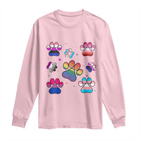 Funny Rainbow Paw Print Pride Long Sleeve Shirt LGBTQ Pet Lover