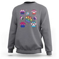 Funny Rainbow Paw Print Pride Sweatshirt LGBTQ Pet Lover