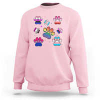 Funny Rainbow Paw Print Pride Sweatshirt LGBTQ Pet Lover