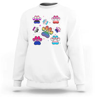 Funny Rainbow Paw Print Pride Sweatshirt LGBTQ Pet Lover
