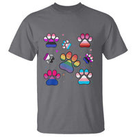 Funny Rainbow Paw Print Pride T Shirt LGBTQ Pet Lover