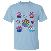 Funny Rainbow Paw Print Pride T Shirt LGBTQ Pet Lover