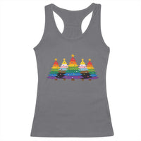 Christmas Rainbow Tree LGBTQ Support Racerback Tank Top Holiday Pride Gift