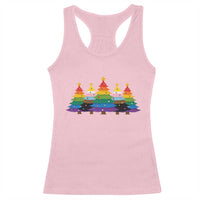 Christmas Rainbow Tree LGBTQ Support Racerback Tank Top Holiday Pride Gift
