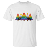 Christmas Rainbow Tree LGBTQ Support T Shirt Holiday Pride Gift