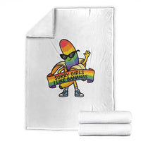Sorry Girls I Like Bananas Throw Blanket Funny LGBTQ Graphic