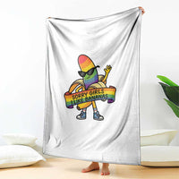 Sorry Girls I Like Bananas Throw Blanket Funny LGBTQ Graphic